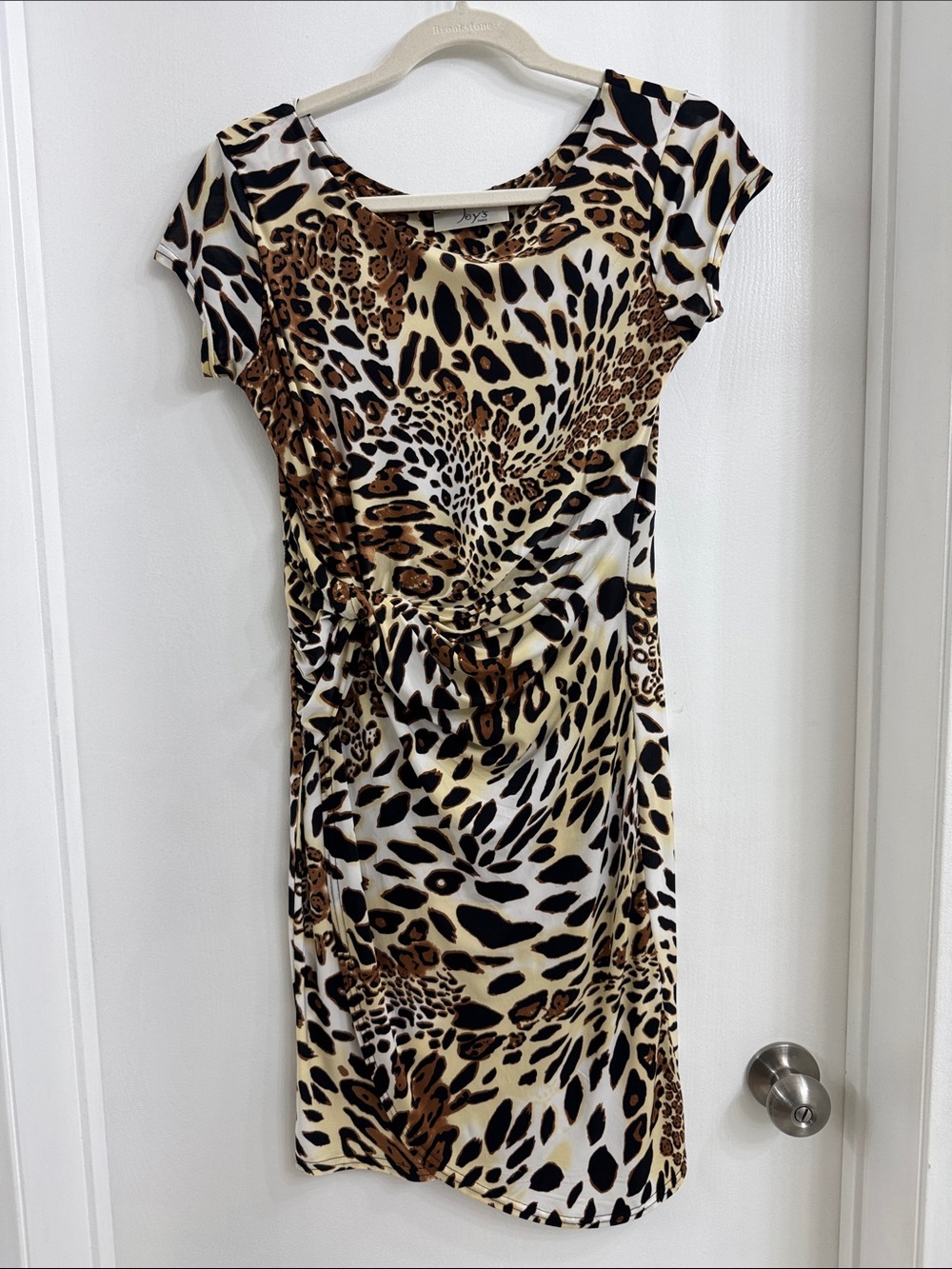 Animal Print Ruched Wrap Dress